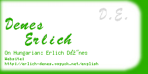 denes erlich business card